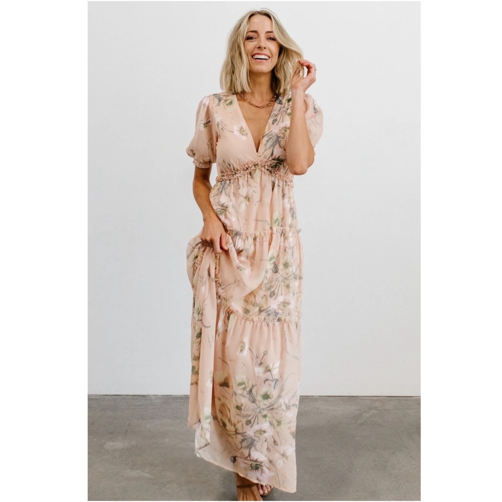 NWT Baltic Born Santorini Blush Floral Maxi Dress Sz M